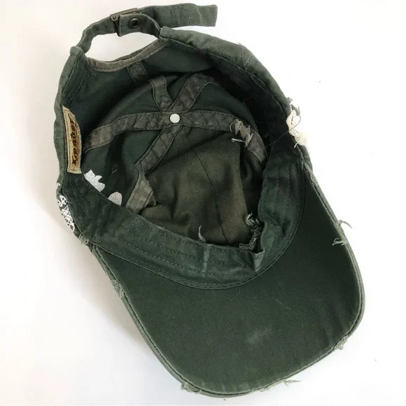 Leader Croix de Lorraine Distressed Green Baseball Cap - Picture 12 of 14
